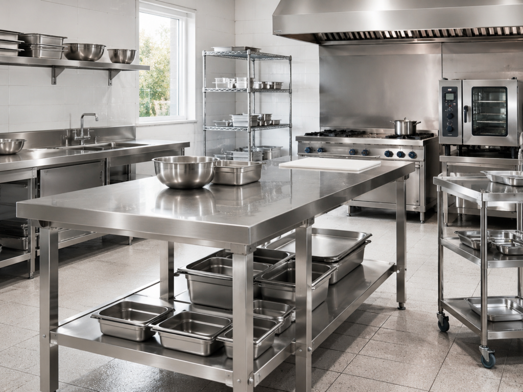 Mesadas y estanterías industriales a cotizar para negocios gastronómicos